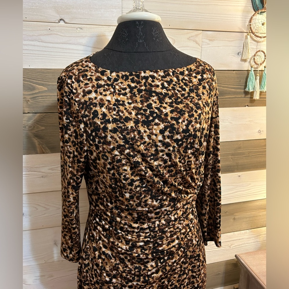 CHAPS ⚜️ Leopard Print Cinched Side Dress